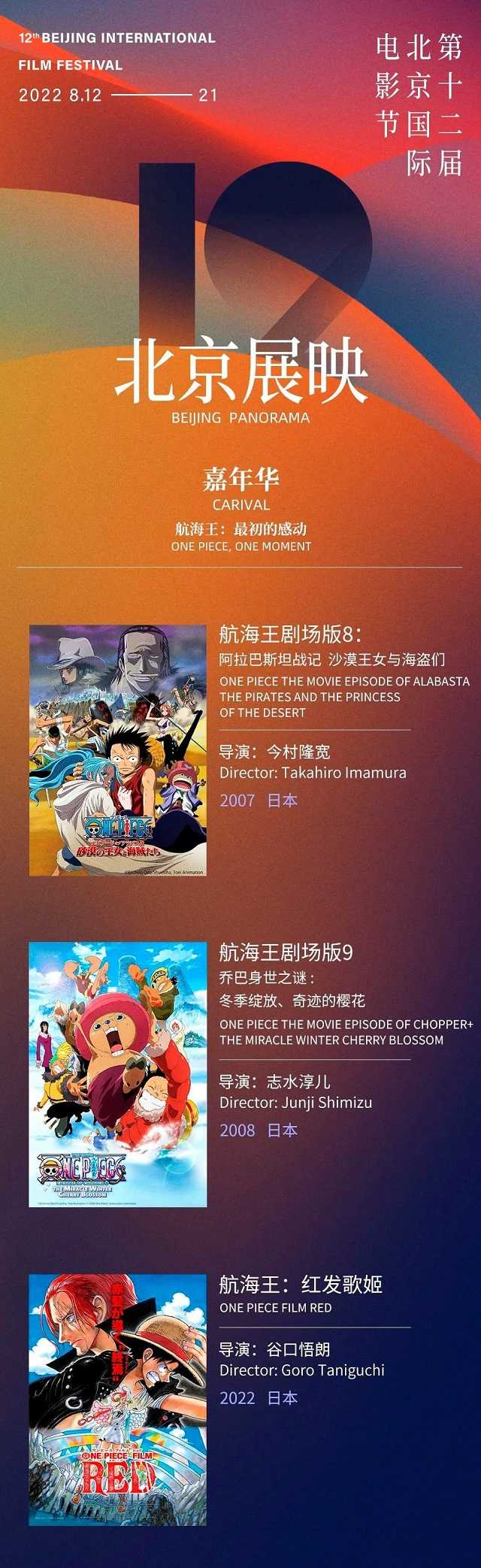 《航海王：红发歌姬》将在本届北影节展映-死宅屋